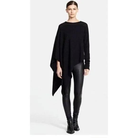 Helmut Lang Black Asymmetrical Poncho - Picture 1 of 11